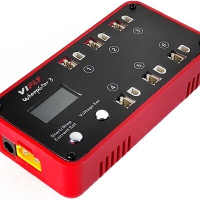 Cargador y descargador de batería VIFLY WhoopStor V3 de 6 puertos 1S - LiHV/LiPo COLOR ROJO