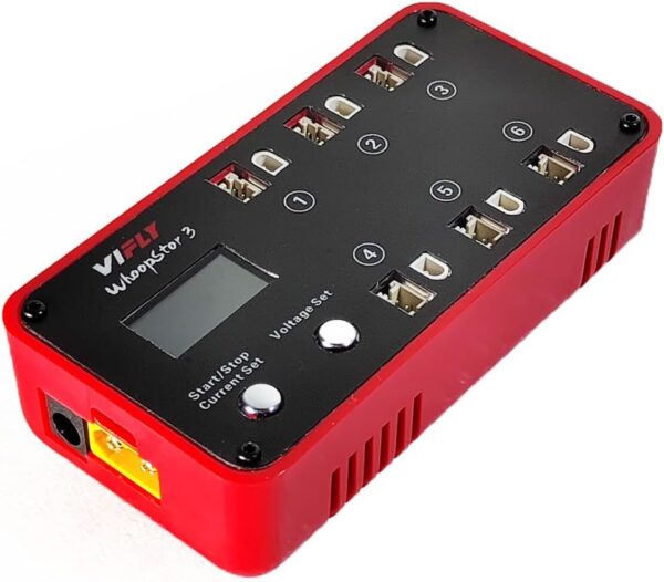 Cargador y descargador de batería VIFLY WhoopStor V3 de 6 puertos 1S - LiHV/LiPo COLOR ROJO