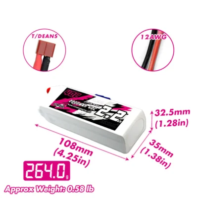 Batería Lipo 4S 2200mAh 14.8V  40C CNHL  con Conector T/Dean