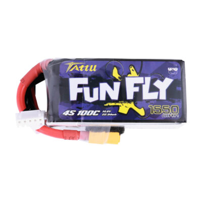 Baterías Lipo 4s 1550mAh 100C 14.8V FunFly Con Enchufe XT60 Para Práctica Tattu **Bajo Pedido**