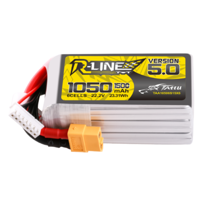 Batería Lipo 6S 1050mAh 22,2V 150C Tattu R-Line Versión 5.0 XT60 **Bajo Pedido**