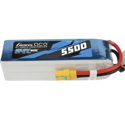 Batería Lipo 6s 5500mAh 22,2V 60C con conector XT90-S Gens ace **Transito Internacional **