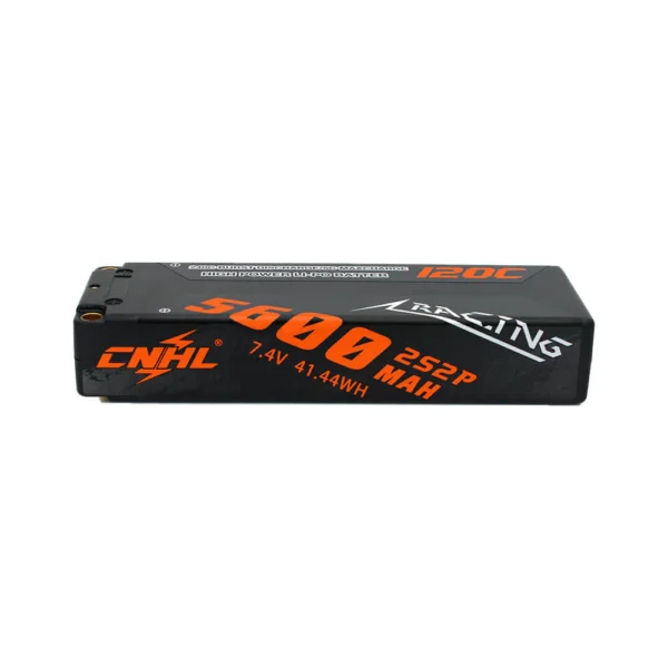 Batería Lipo Caja Dura 7,4 V 5600 mAh 2S 2P, CNHL Racing Series 120 C conector EC5 - Imagen 8