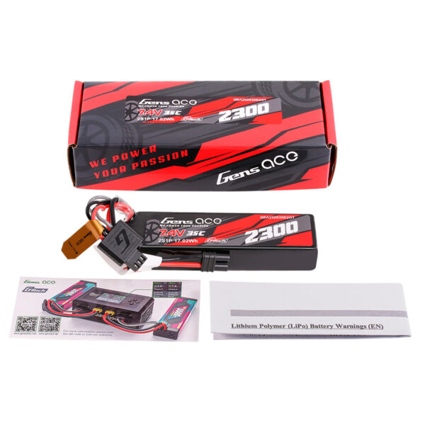 Batería Lipo 2S 2300mAh 35C 7,4 V G-Tech Gens ace con conector IEC2 - Imagen 6