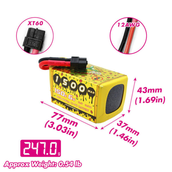 Batería Lipo 6S 1500 mAh 22,2V 150C CNHL Speedy Pizza Series Pro