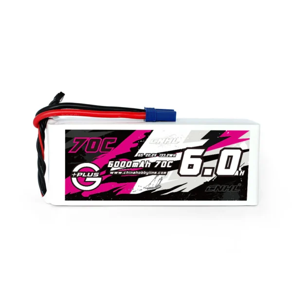 Batería de polímero de litio 6S CNHL G+Plus de 6000 mAh, 22,2 V, y 70 C con conector EC5 **BAJO PEDIDO** - Imagen 6