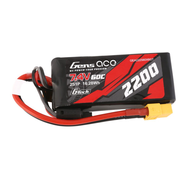 Batería Lipo 2S 2200 mAh 60C G-Tech Gens ace 7,4 V y conector XT60 - Imagen 3