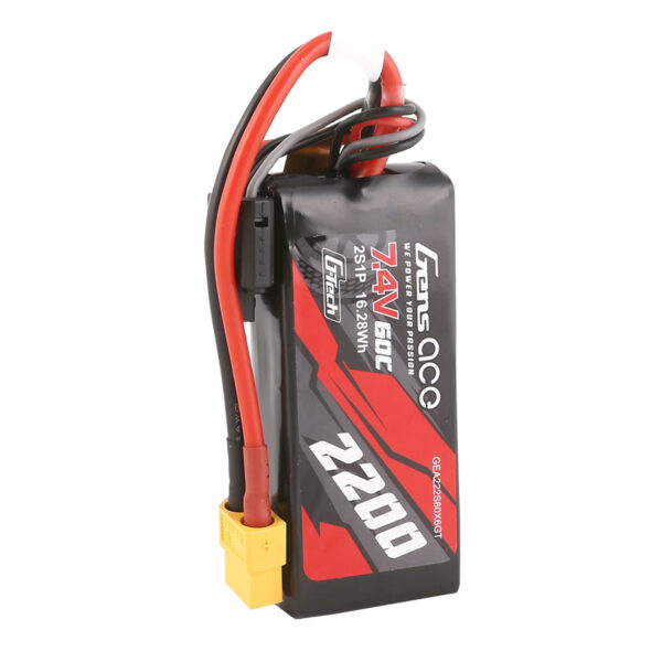 Batería Lipo 2S 2200 mAh 60C G-Tech Gens ace 7,4 V y conector XT60