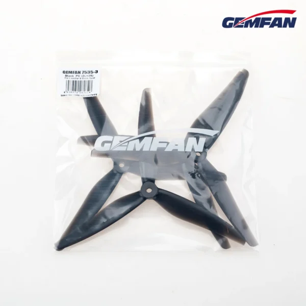 Hélices Gemfan Cinelifter 7.5" 7535 de policarbonato de tres palas (7.5 x 3.5 x 3) - 2CW + 2CCW - Imagen 2