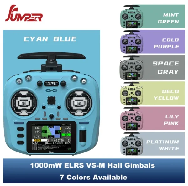 Gimbals Jumper T15 ELRS de 1 W y 2,4 GHz con sensor HALL VS-M y pantalla táctil HD de 3,5" con transmisor RC EdgeTX (color a elegir)**BAJO PEDIDO**