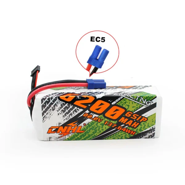 Batería Lipo 6S 6200mAh 22.2V 90C CNHL Racing Series   con enchufe EC5 **Bajo Pedido** - Imagen 7