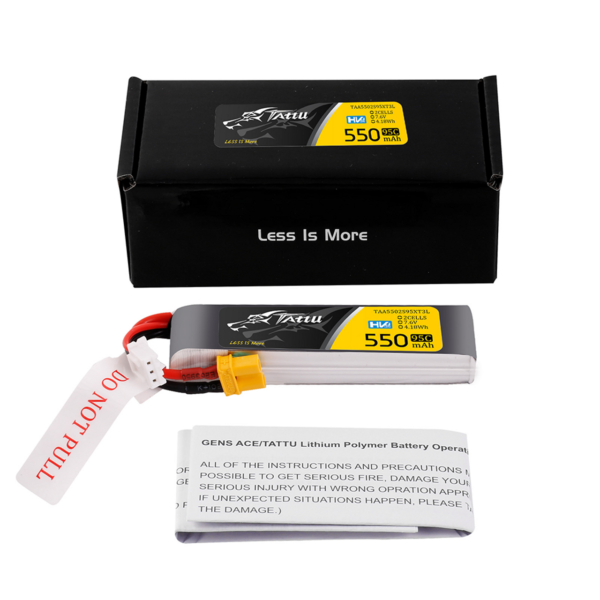 Batería Lipo 2S 550 mAh 7,6 V, Tattu con conector XT30 - Imagen 2
