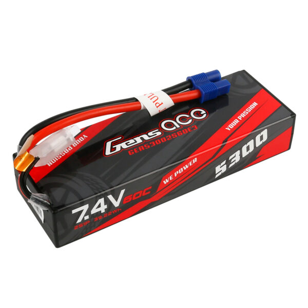Batería Lipo 2s 5300 mAh 7,4 V 60 C,  Gens ace de caja rígida, conector EC3 para Carro RC - Imagen 6