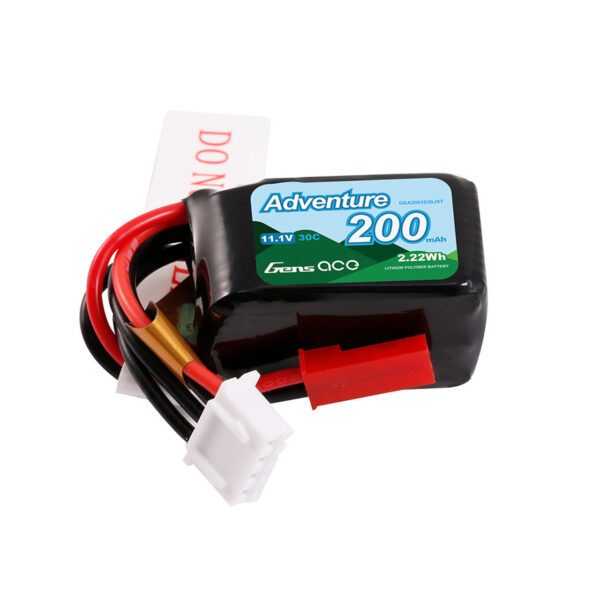 Batería Lipo 200 mAh, 3S, 11,1 V, 30 C y conector JST Gens ace