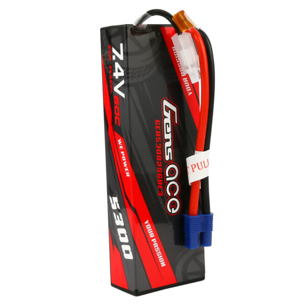 Batería Lipo 2s 5300 mAh 7,4 V 60 C,  Gens ace de caja rígida, conector EC3 para Carro RC - Imagen 3