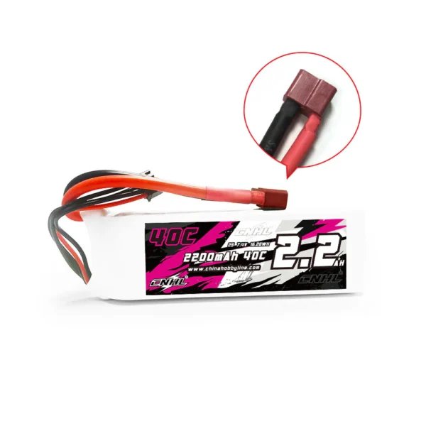 Batería Lipo 2S 2200mAh 7.4V 40C con T/Dean CNHL - Imagen 3