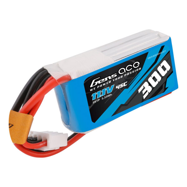 Batería Lipo 3S de 300 mAh, 11,1 V, 45 C y conector JST Gens ace - Imagen 5