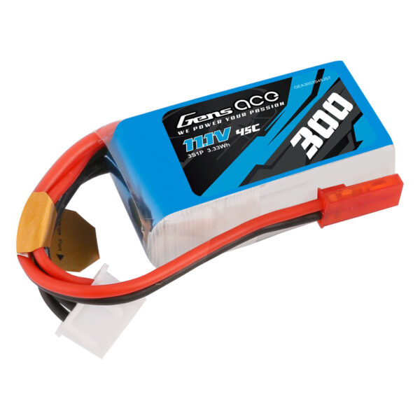 Batería Lipo 3S de 300 mAh, 11,1 V, 45 C y conector JST Gens ace - Imagen 3