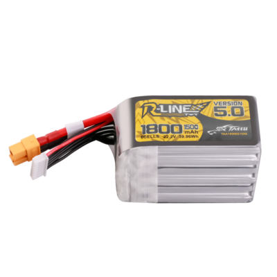 Batería Lipo 6S Tattu R-Line versión 5.0 de 1800 mAh 150 C, 22,2 V y conector XT60 **Bajo Pedido**