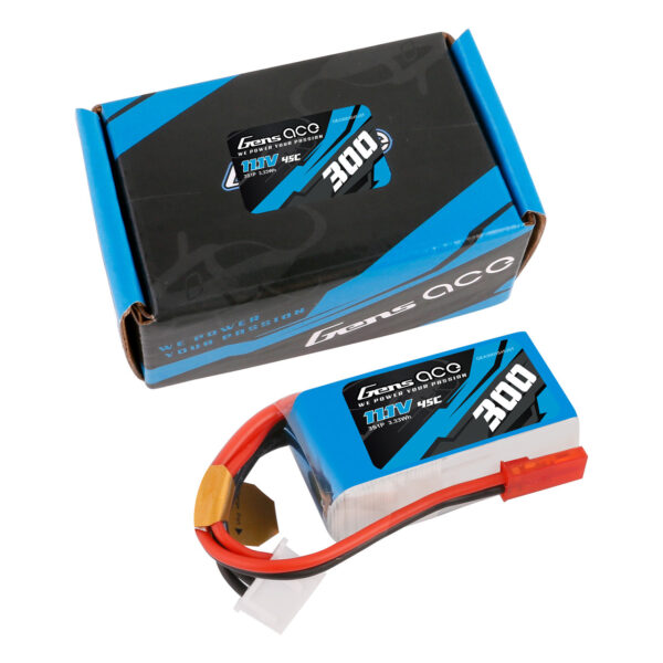 Batería Lipo 3S de 300 mAh, 11,1 V, 45 C y conector JST Gens ace - Imagen 2