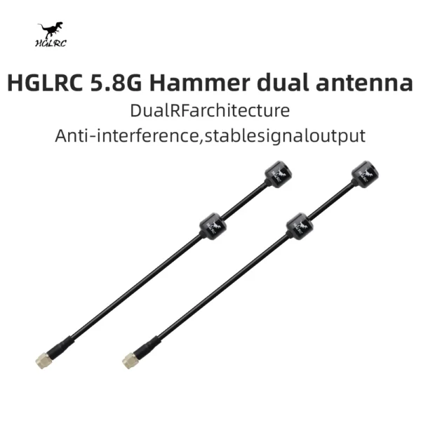 ‌ Antena‌ Dual HGLRC 5.8G Hammer RHCP SMA - Imagen 8