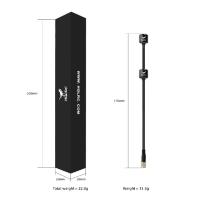 ‌ Antena‌ Dual HGLRC 5.8G Hammer RHCP SMA