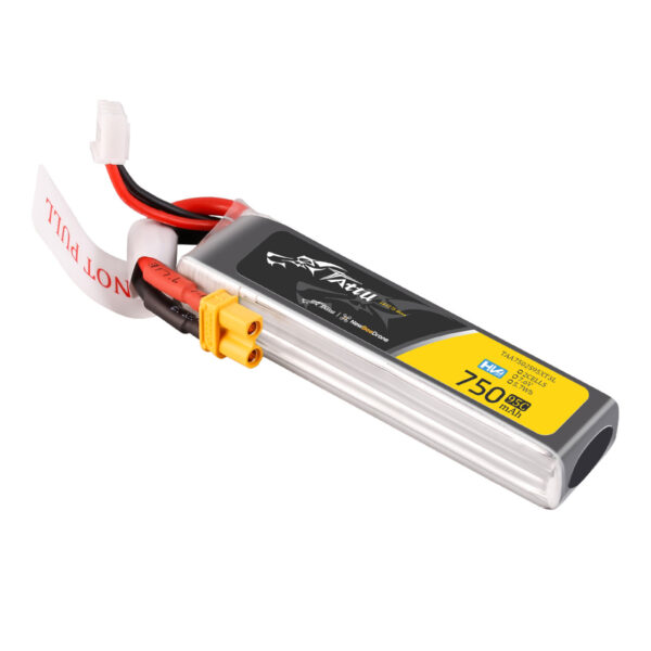 Batería Lipo 2s  HV de 750 mAh,  95 C, 7,6 V Tattu R-Line conector XT30 - Imagen 4