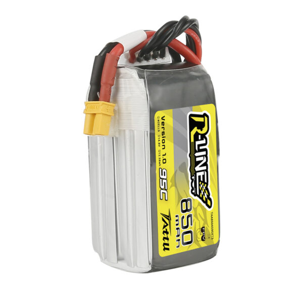 Batería Lipo 4s de 850 mAh, 95 C, 14,8 V y conector XT30 Tattu R-Line - Imagen 3