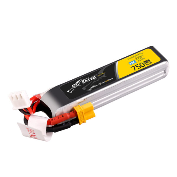Batería Lipo 2s  HV de 750 mAh,  95 C, 7,6 V Tattu R-Line conector XT30 - Imagen 3