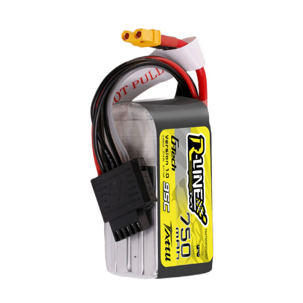 Batería Lipo 4S  de 750 mAh, , 95 C, 14,8 V y conector XT30 Tattu R-Line G-tech - Imagen 3