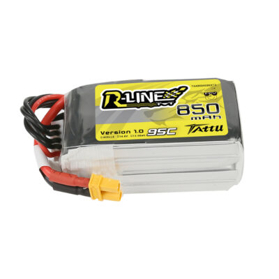 Batería Lipo 4s de 850 mAh, 95 C, 14,8 V y conector XT30 Tattu R-Line