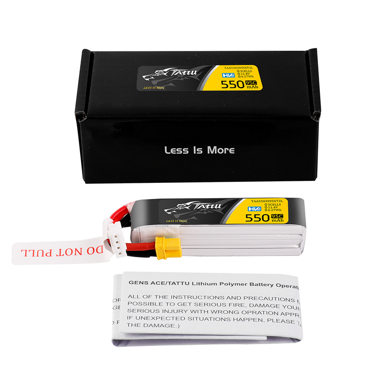 Batería Tattu 550mAh 3S 95C 11.4V HV Lipo con conector XT30 ideal para pavo 20 pro - Imagen 2