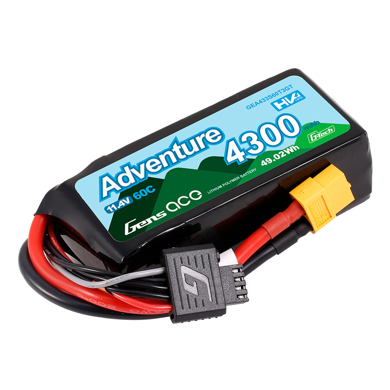 Batería 3S 4300mAh 60C 11.4V Adventure High Voltage G-tech Lipo con adaptador Deans y XT60 Gens ace - Imagen 5