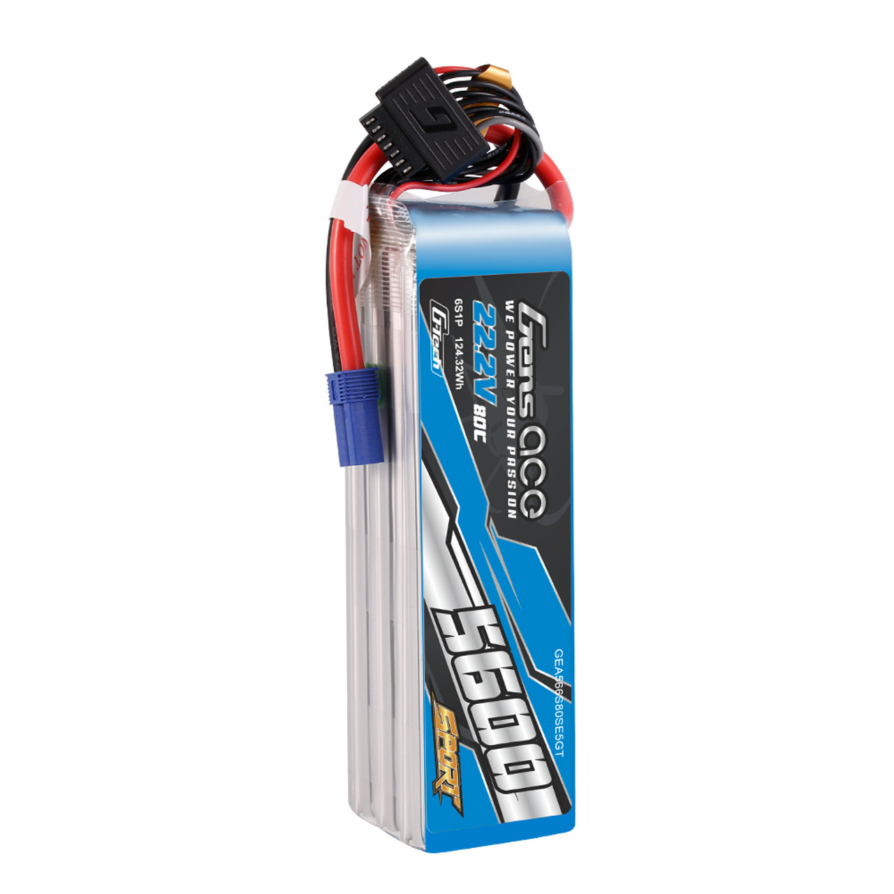Batería 6S 5600mAh 22.2V 80C Gens ace Sport G-TechLipo con conector EC5 **BAJO PEDIDO** - Imagen 3