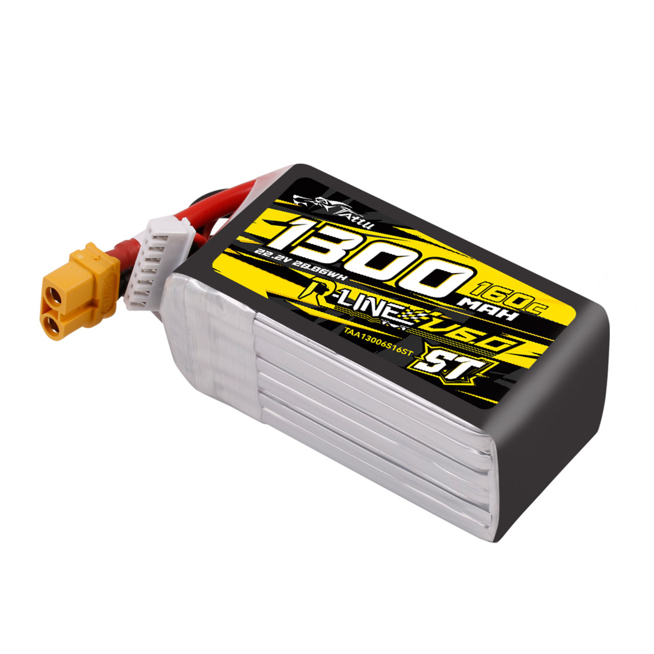 batería Lipo Tattu 6S 1300mAh 160C 22.2V R-Line Versión 6.0 ST con conector XT60 - Imagen 4