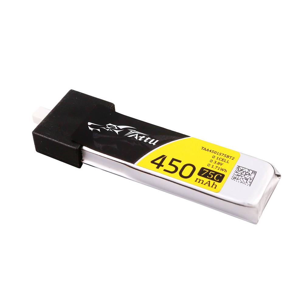 Set de baterías Lipo Tattu de 450 mAh, 1S, 75C y 3,8 V con conector BT 2.0 (5 unidades) - Imagen 4