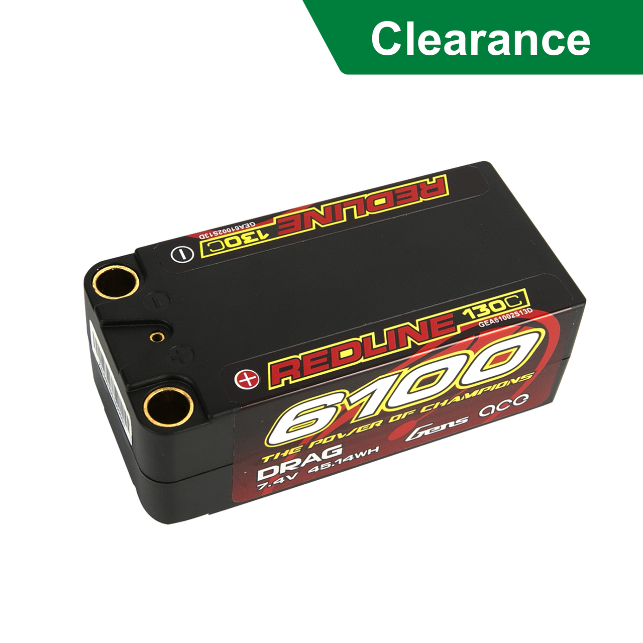 Batería Lipo 2S 6100mAh 7.4V 130C HardCase Shorty Gens ace Redline Drag racing Series - Imagen 4