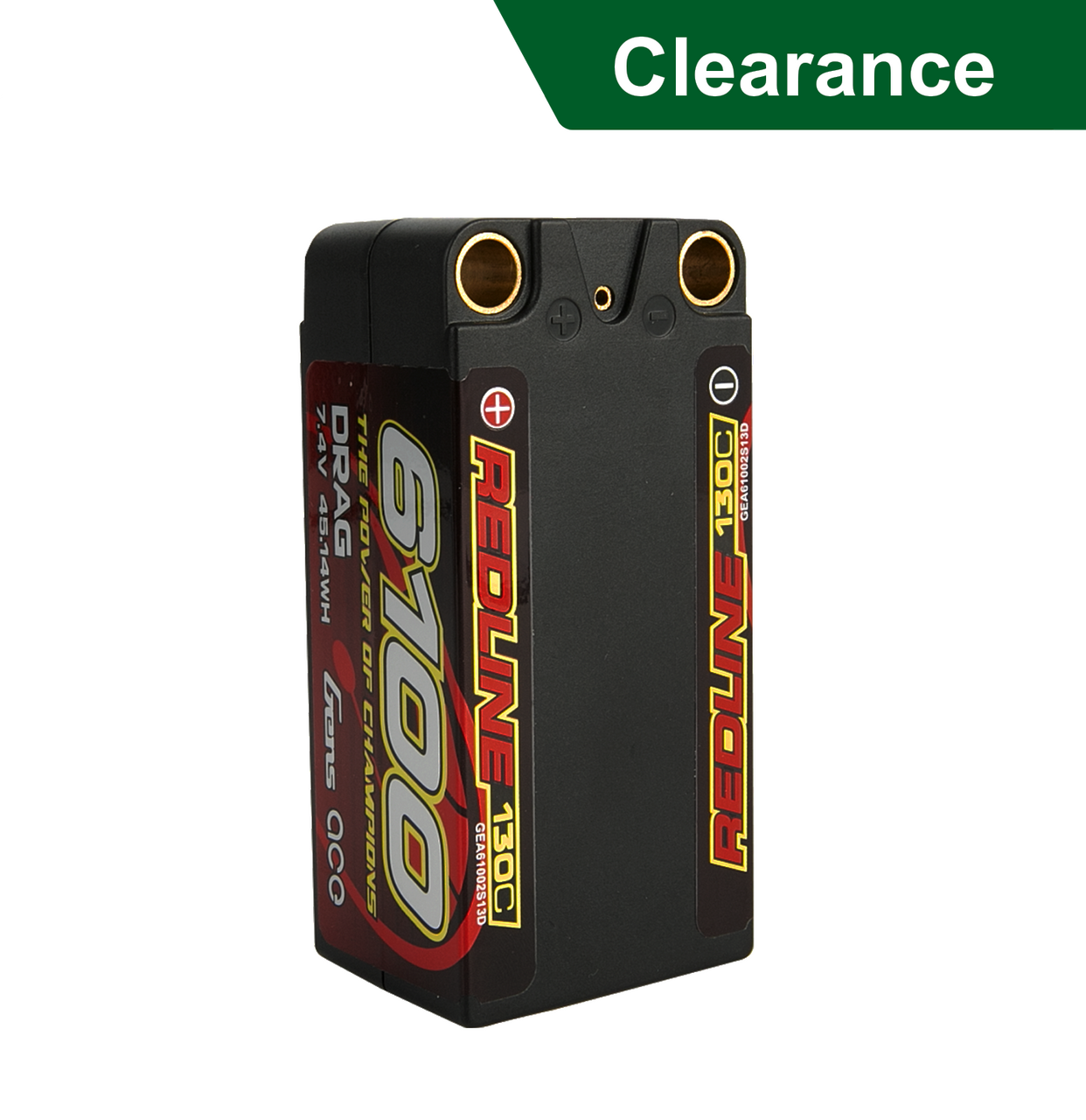Batería Lipo 2S 6100mAh 7.4V 130C HardCase Shorty Gens ace Redline Drag racing Series - Imagen 3