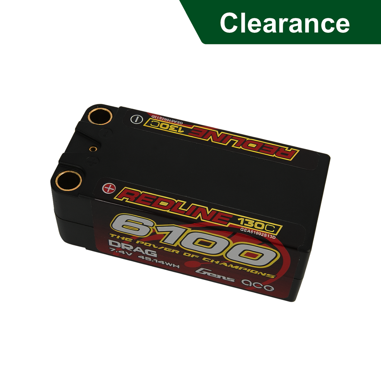 Batería Lipo 2S 6100mAh 7.4V 130C HardCase Shorty Gens ace Redline Drag racing Series - Imagen 5