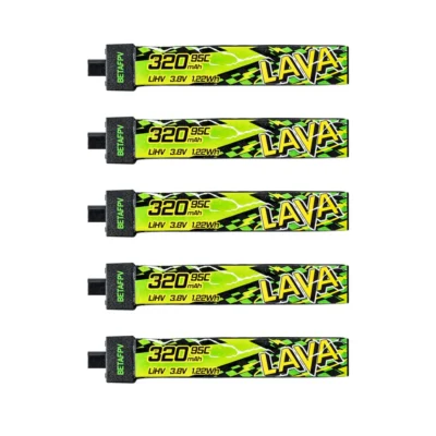 Batería BETAFPV LAVA II 1S 320mAh 4.35v HV 95C BT2.0 (5 unidades)