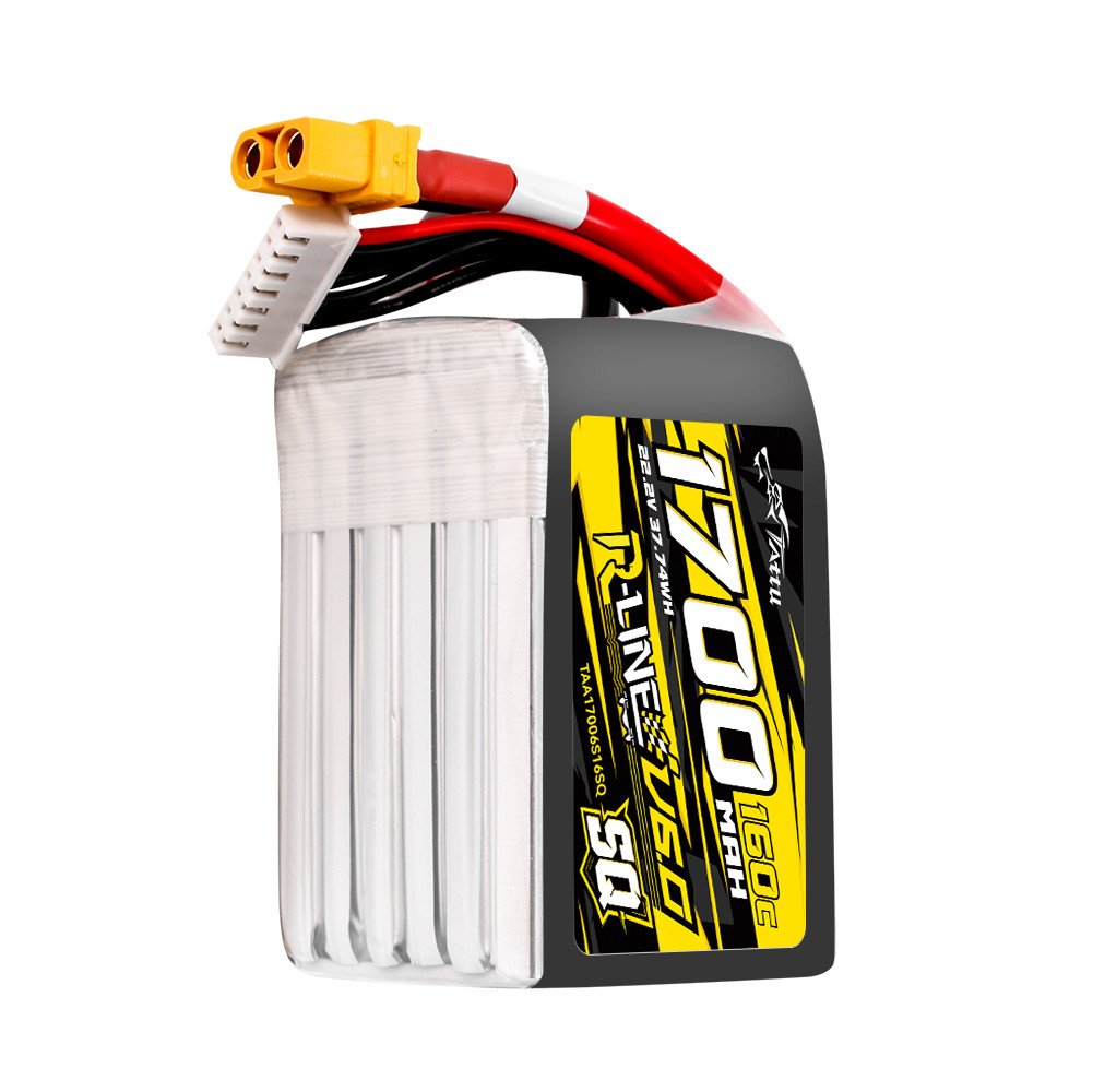 Batería Lipo 6S 1700mAh Tattu R-Line formato SQ vista de las celdas