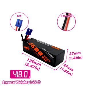 Etiqueta de la batería CNHL mostrando 5600mAh 11,1V 3S 120C
